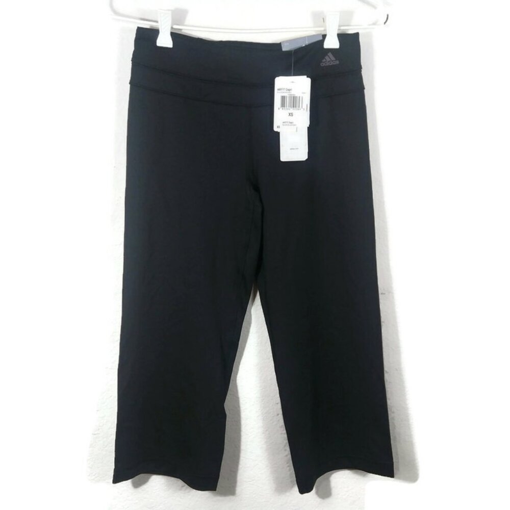 Adidas Climalite Women's adiFIT Slim Leg Pants Fitted Hip 25" X 20" Black XS New